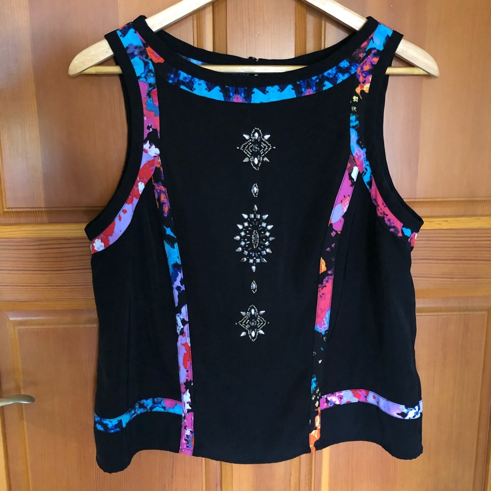 Nicole Miller black embellished sleeveless…